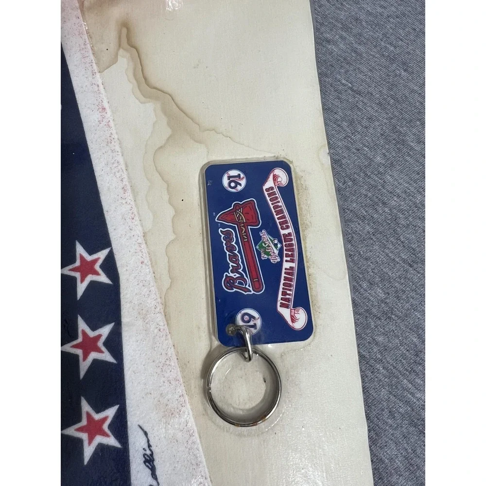 VTG Atlanta Braves Foam Tomahawk Tag Pennant Key Set 91 MLB Baseball NL Champs